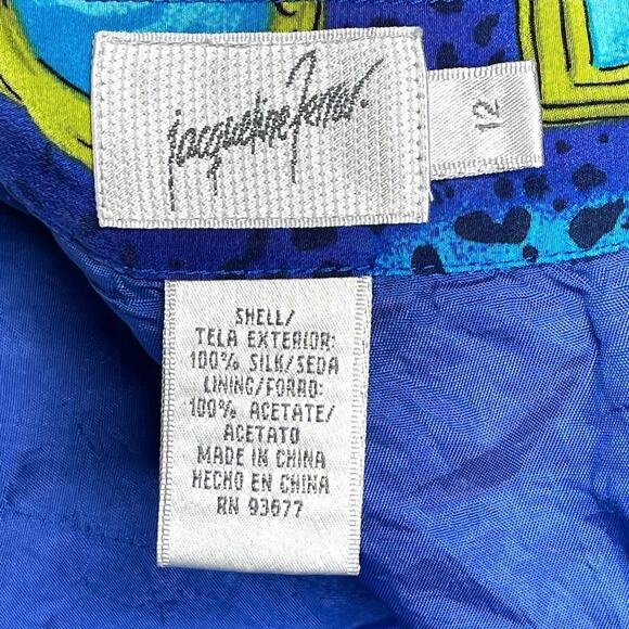 Vintage Jacqueline Ferrar Cheetah Print & Picture Frame Silk Faux Wrap Skirt 12 - Picture 4 of 13